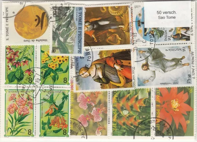 50 verschiedene Briefmarken  Sao Tome und Principe ( St. Thomas  Prinzeninseln )