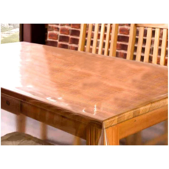 Grande Nappe De Protection De Table Multi-tailles En Plastique Transparent Imperméable Et Facile à Nettoyer