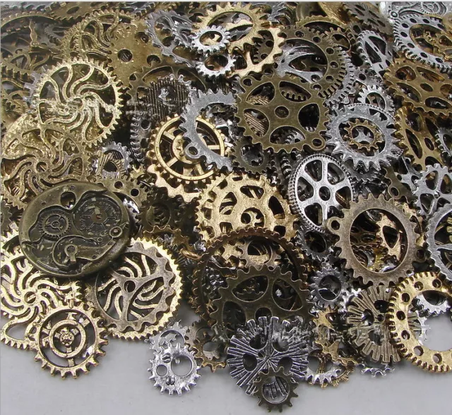 Beliebte 50g Uhrenteile Steampunk Cyberpunnk Zahnräder Zahnräder zum Selbermachen Schmuck Handwerk Kunst_ $ 6