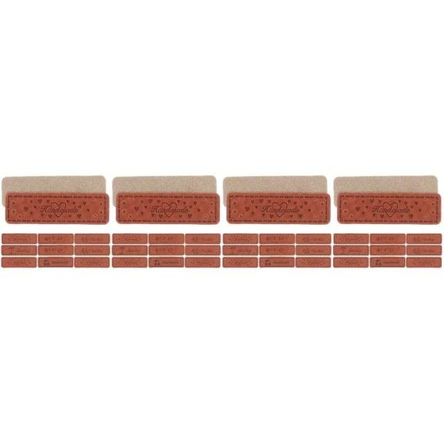 200 Pcs Leder Bekleidungsstoffetikett Handgefertigte Geprägte Tags Brown