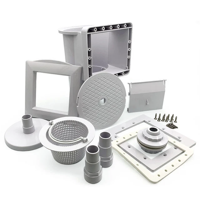 Skimmer A Parete Per Piscine Fuori Terra SplashCraft - Kit Completo In ABS, Con Guarnizioni, Flapper E Ritorno - 2