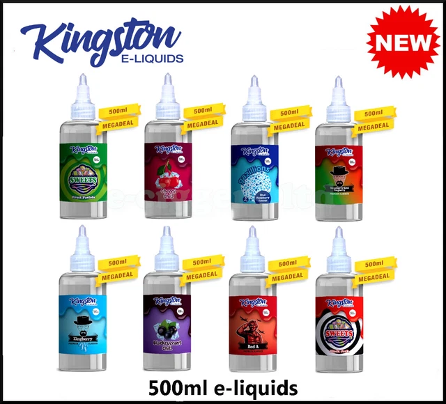 KINGSTON 500ML E Liquid 0MG Big Mega Save Vape Juice 70vg 30pg All Flavours  21.45 - PicClick UK