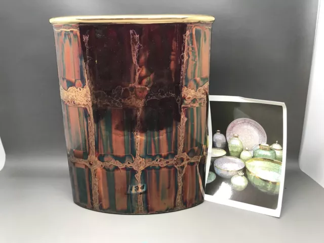 Stunning Handmade ATKINSON-JONES Lustreware Vase - 23.5 Cm (Bl 134)