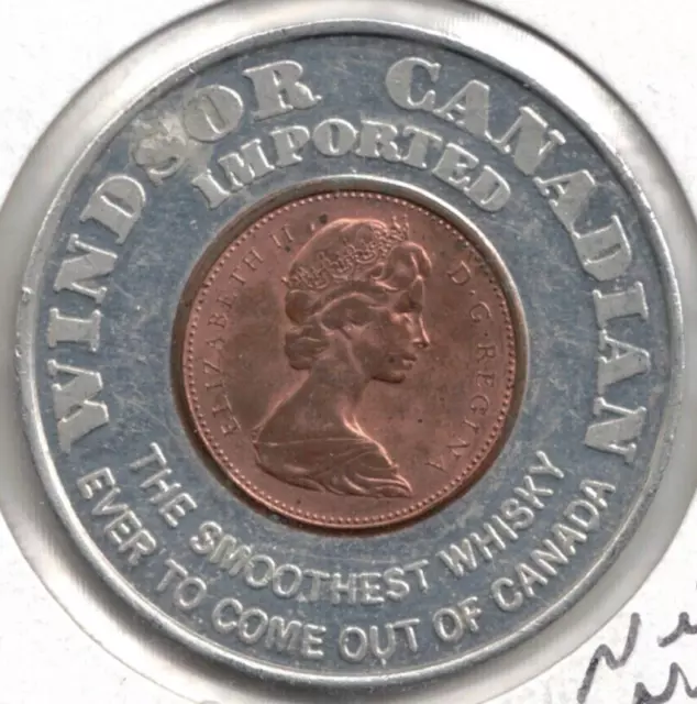 Canada 1972 Windsor Whiskey Encased Advertising Penny