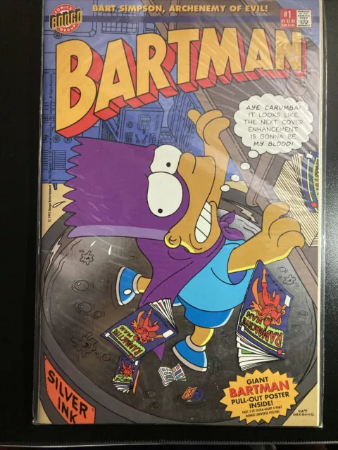 Bartman #1 (1993) Bongo Comics With POSTER And Silver Foil