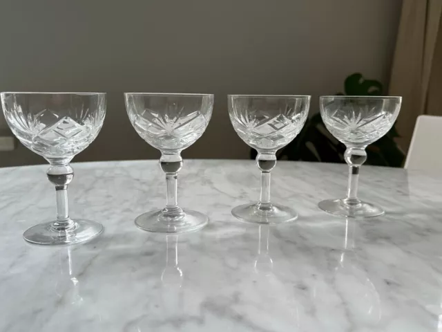 Royal Brierley 'Bruce' crystal liqueur glasses x 4