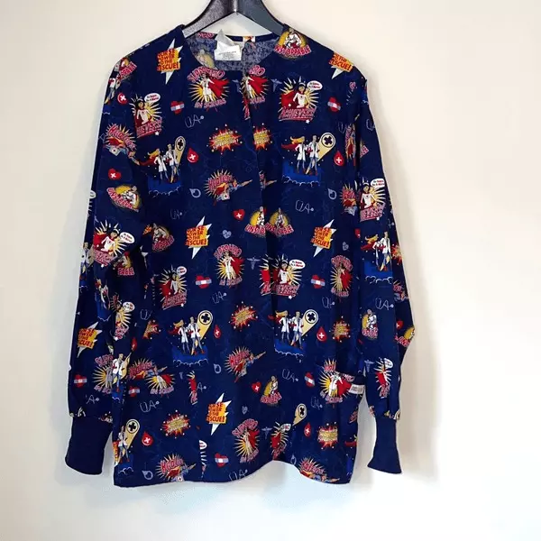 UA Scrubs Medical Coat Jacket Size XLarge Navy Super Nurse Hero