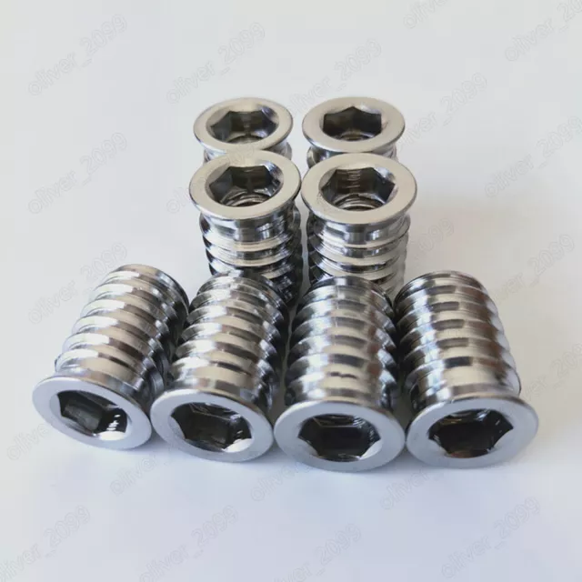 M6 M8 M10 Stainless Steel Furniture Nut Hex Flat Head Screw Threaded Wood Insert