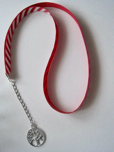 2 x Handmade Red & White Bookmarks Tree of Life Charms GIFT CHRISTMAS PRESENT
