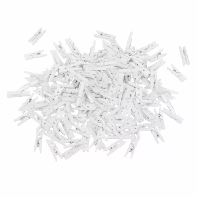 100 Pieces Paint White Mini Wooden Clips Wood Pegs Clothespins Wall Hanging