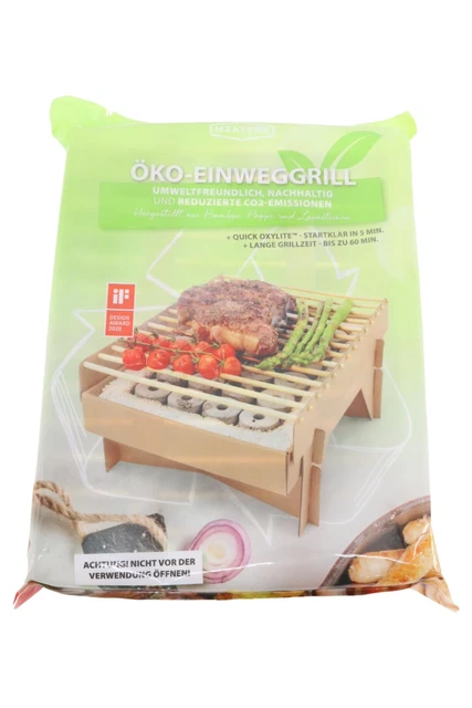 MEATEOR Holzkohlegrill Öko-Einweggrill