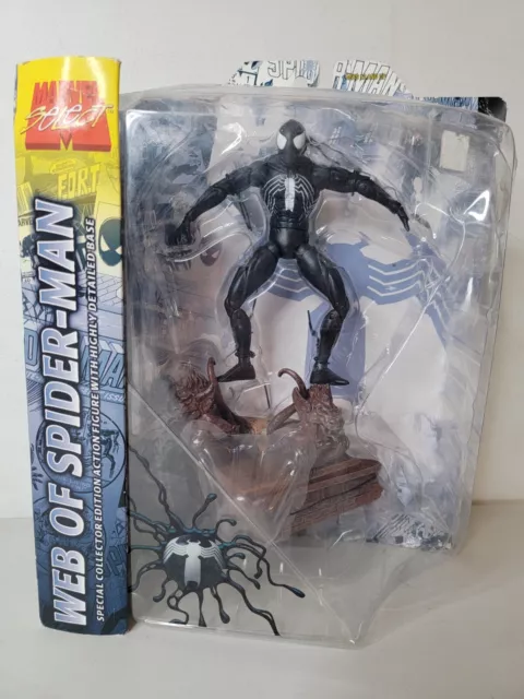 Web Of Spider-Man Marvel Select Black Suited Spider-Man 2005 Factory Sealed