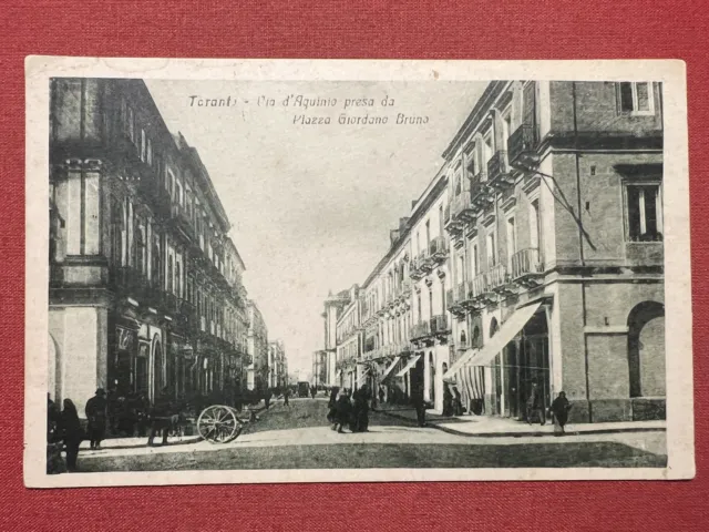 Cartolina - Taranto - Via d'Aquino presa da Palazzo Giordano Bruno - 1918