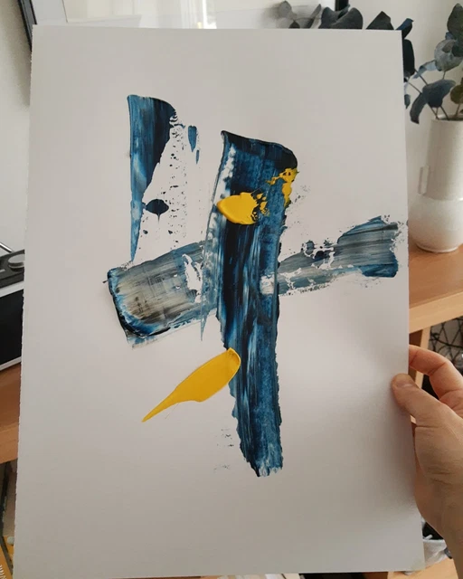 Modern abstract acrylic on paper 30cm/42cm