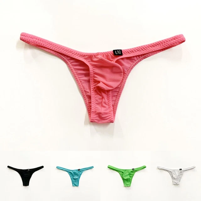 HERREN SLIPS EIS Seide Slips Dessous niedrig tailliert Netz Höschen