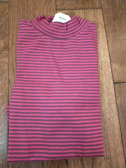 ⭐BNWT. Lovely Girls Supersoft Turtle Neck Top, NEXT, 8yrs, Pink/Purple Stripe