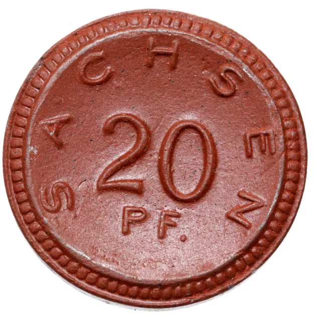 Freistaat Sachsen - Münze - 20 Pfennig 1921 - Meissen - braunes Porzellan