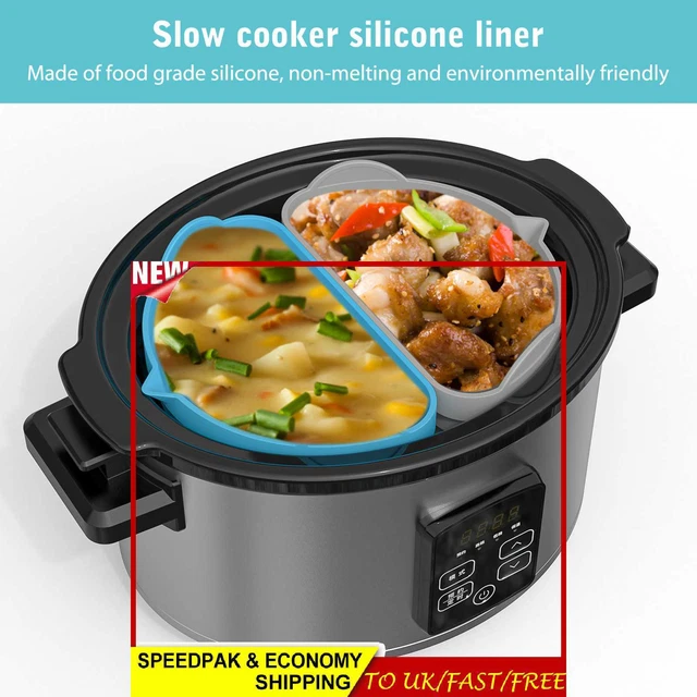Juego de 2 herramientas de cocina de silicona reutilizables resistentes al calor para ollas de cocción lenta