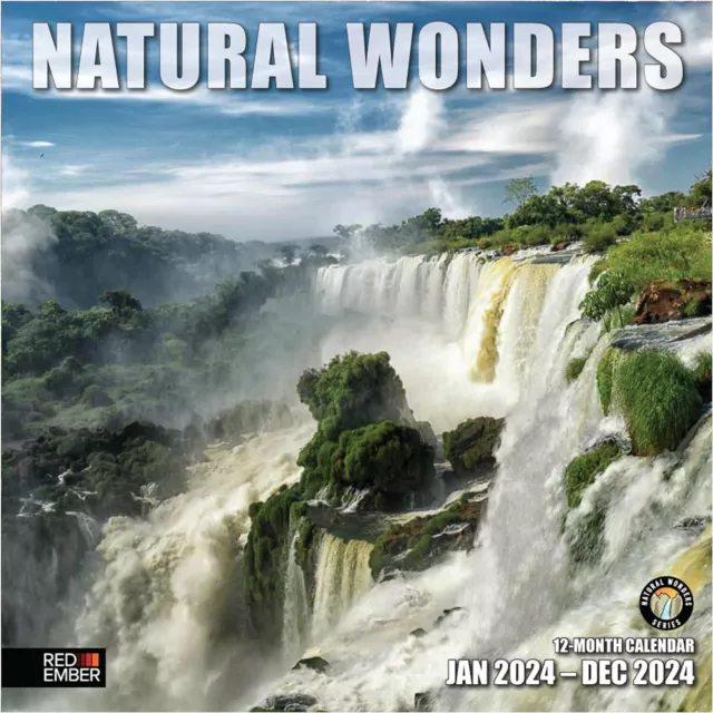 RED EMBER NATURAL Wonders 2024 Hangable Monthly Wall Calendar 12" x