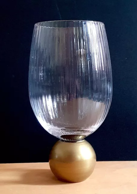 Gold Ball Stemless Ribbed Wine Glass Gin Cocktail Glass