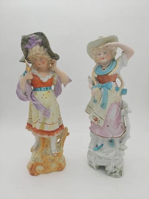 Antique Early 20th Century Bisque Porcelain Figurines