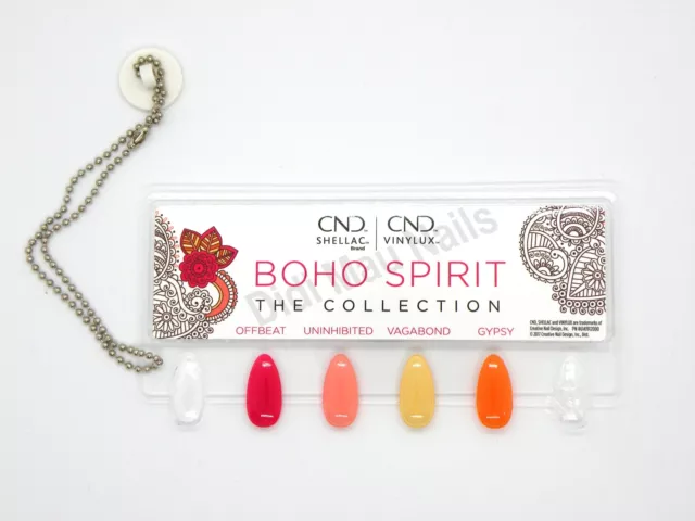 CND SHELLAC & VINYLUX BOHO SPIRIT Color Chart Nail Palette -4 COLOR SAMPLER