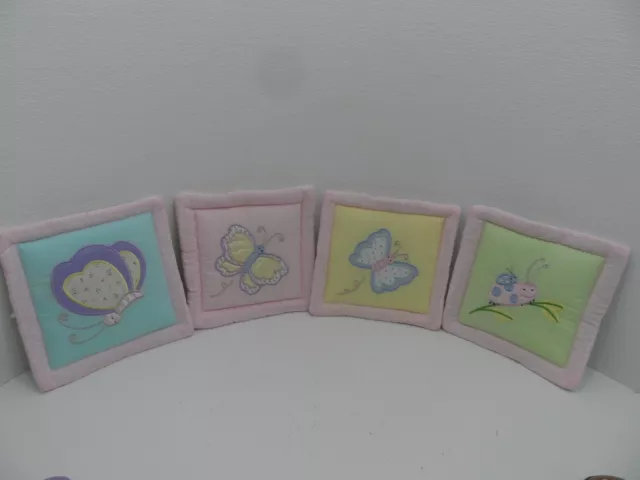 KidsLine Gossamer Wings pastel butterfly, snail, ladybug 4 wall pictures 10x10