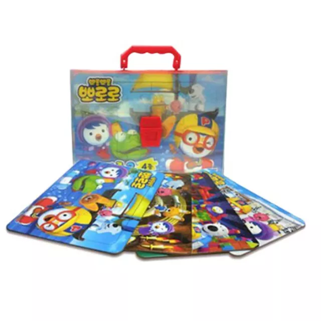 ICONIX Kids Children Korean Edu TV Pororo Jigsaw Puzzle2 4 set Puzzle Bag