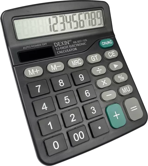 Calculatrice, Calculette De Bureau Solaire Grand Écran LCD À 12 Chiffres, Mini C