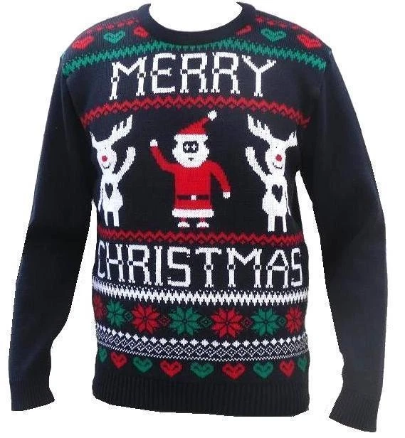 Nuovo Maglia Donna Uomo Divertente Natale Maleducato Felpa Babbo Natale, Retro