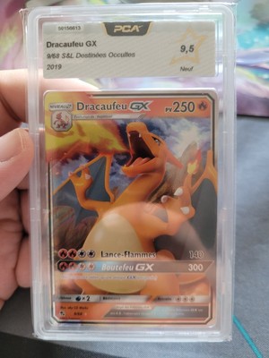 Dracaufeu GX PCA 9.5 9/68 Carte Pokemon Destinées Occultes ETB Pokébox Coffret