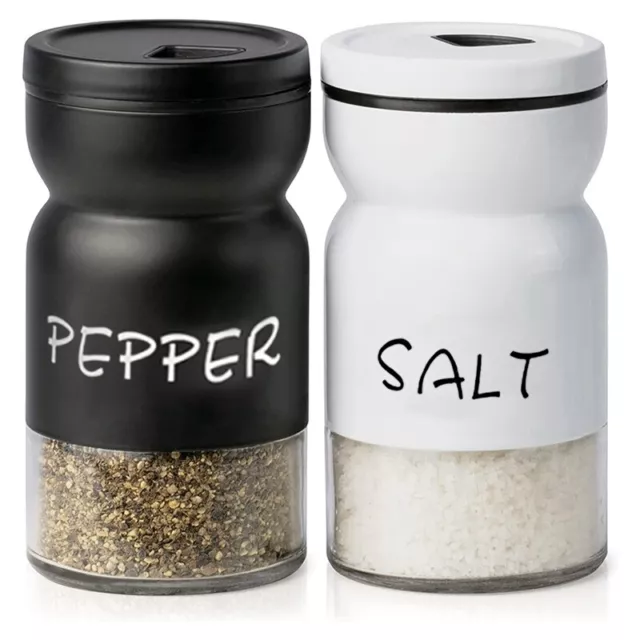 Farmhouse Salt and Pepper Shakers Set with Adjustable Lids, Modern Home2461