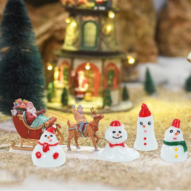 5pcs Adorable Miniature Cartoon Landscape Snowman Decor Micro Landscape Decor