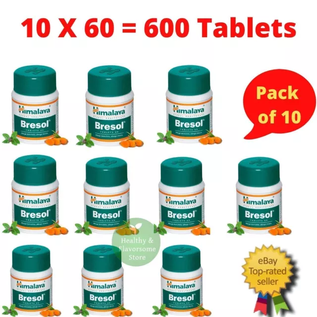 10 X Himalaya Bresol Tablets - 600 Tablets (Pack of 10 X 60 Tabs)
