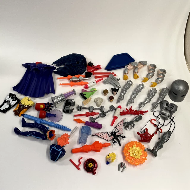 Vintage 1990s Marvel Toy Biz Parts Lot Pieces Accessories Weapons X-Men Avengers