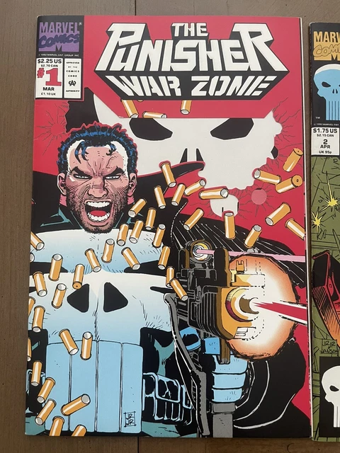 The Punisher: War Zone, Vol. 1 #1,2 NM John Romita Jr. Cover Marvel Comics 1992 2
