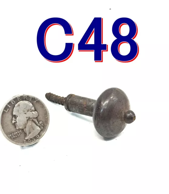 Antique Steel PEG DOORSTOP architectural hardware salvage hat hook knob