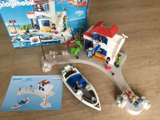 Playmobil Polizei 5128 Wasserpolizei mit Schnellboot / Hafenpolizei 👍