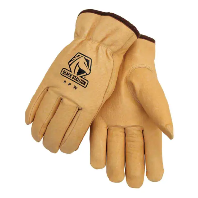 Black Stallion 9PW Premium Grain Pigskin Winter Drivers Gloves Large