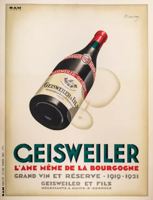 Original Poster - Marton - Geisweiler Burgundy Wine - Nuits St Georges - 1925