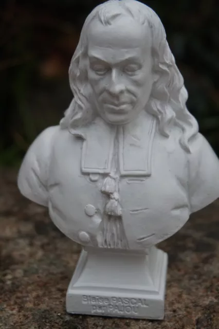 Re0485  Figurine Statuette Reproduction  Buste Blaise Pascal Mathematicien