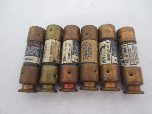 Lot De 6 Bussmann Buss Fusetron FRN-R-4 Fusibles 4 Amp Testé