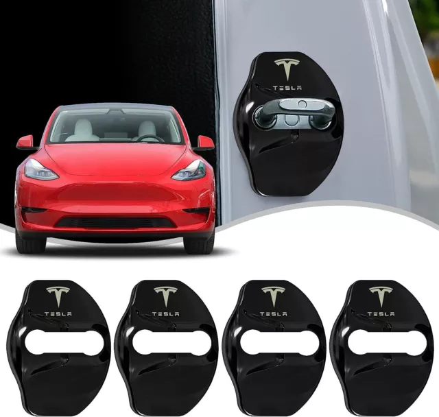 4 pz Tesla Model 3 Y Copertura Serratura Porta Protettore Serra Coperture Tappo Porta