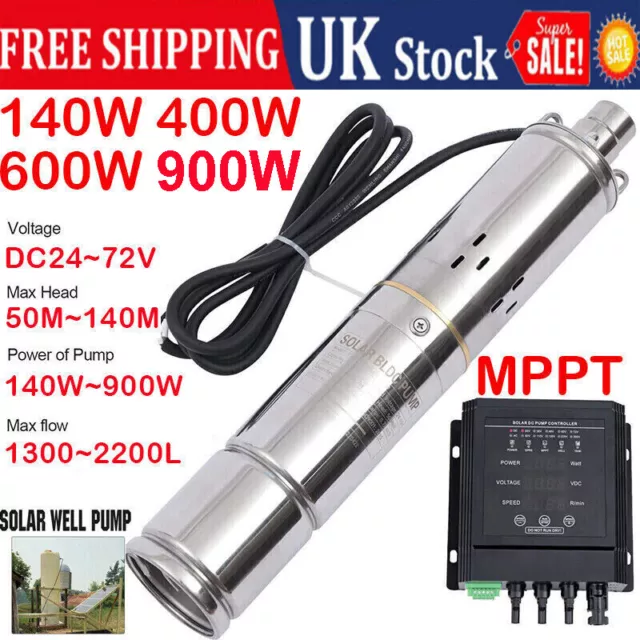 3" MPPT Controller Screw Solar Water Pump Deep Well Submersible Bore Hole Pump