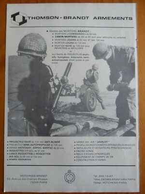 1984 PUB THOMSON BRANDT PEUGEOT P4 MORTIER 120 MM MORTAR ARMEE FRANCAISE AD 