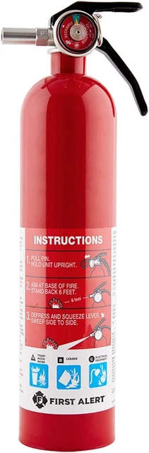 HOME1 Rechargeable Standard Home Fire Extinguisher UL Rated 1-A:10-B:C, Red