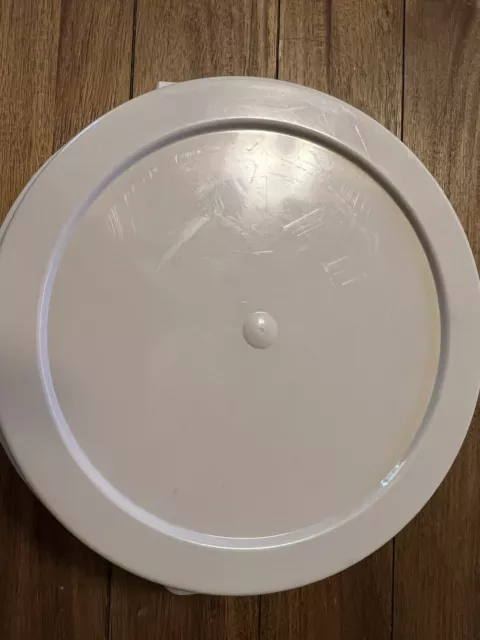 VINTAGE PYREX CLAM Shell Hinged Off White Plastic Pie Keeper 12.99 PicClick