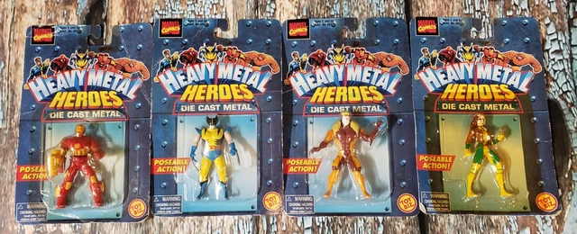 Marvel Heavy Metallic Heroes Die Cast Metal Figures Toy Biz 1999 lot of 4
