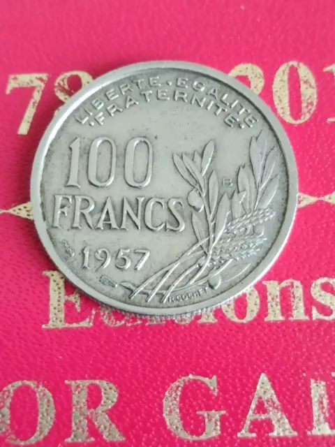 piece 100 FRANCS - COCHET - 1957 B - RECHERCHEE