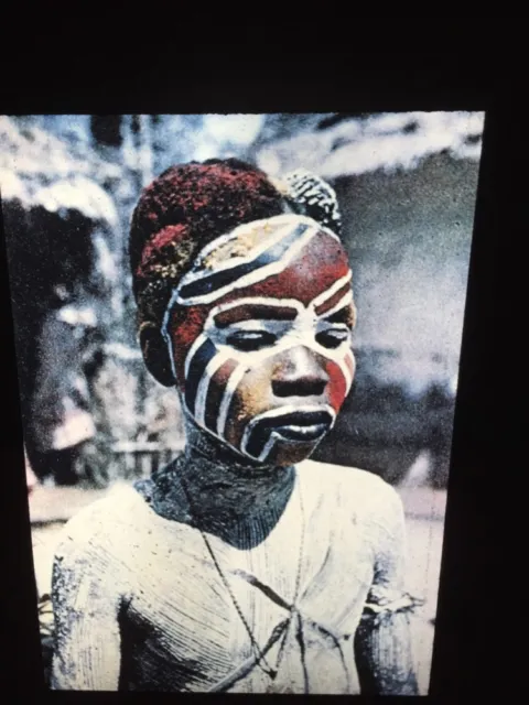 Ngere Girl W/ Painted Body: Ivory Coast African Tribal Art 35mm Slide